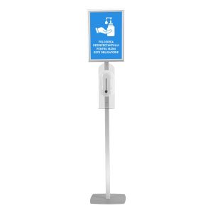 Stand with Automatic Dispenser for Disinfectant and A3 Frame